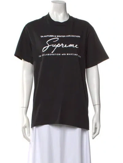Pre-owned Supreme Graphic Print Crew Neck T-shirt In Black