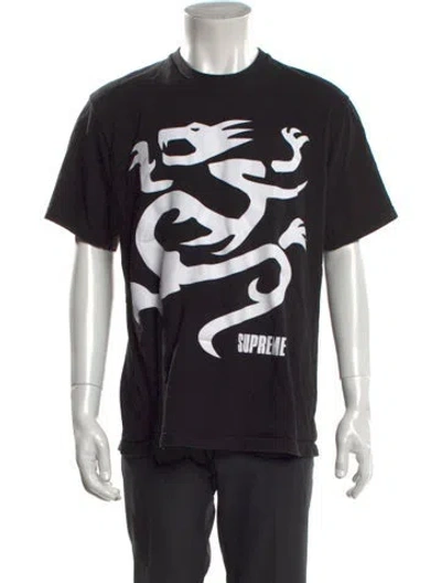 Pre-owned Supreme Graphic Print Crew Neck T-shirt In Black