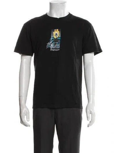 Pre-owned Supreme Graphic Print Crew Neck T-shirt In Black