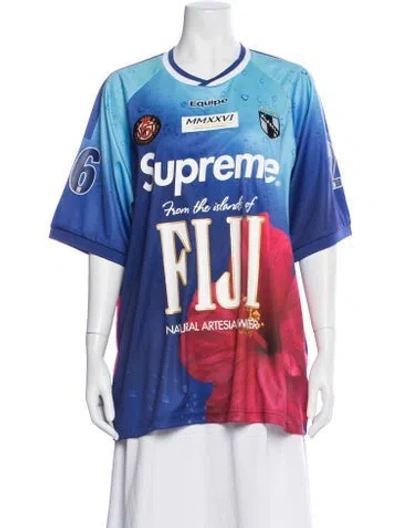 Pre-owned Supreme Graphic Print Crew Neck T-shirt In Blue