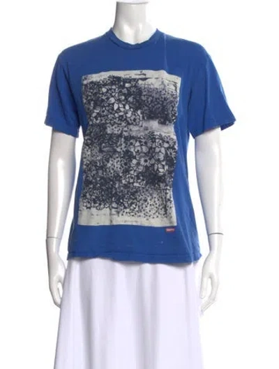 Pre-owned Supreme Graphic Print Crew Neck T-shirt In Blue