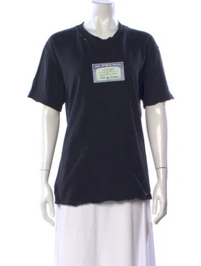 Pre-owned Supreme Graphic Print Crew Neck T-shirt In Blue