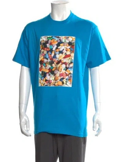Pre-owned Supreme Graphic Print Crew Neck T-shirt In Blue