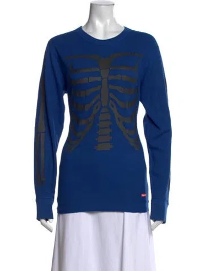 Pre-owned Supreme Graphic Print Crew Neck T-shirt In Blue