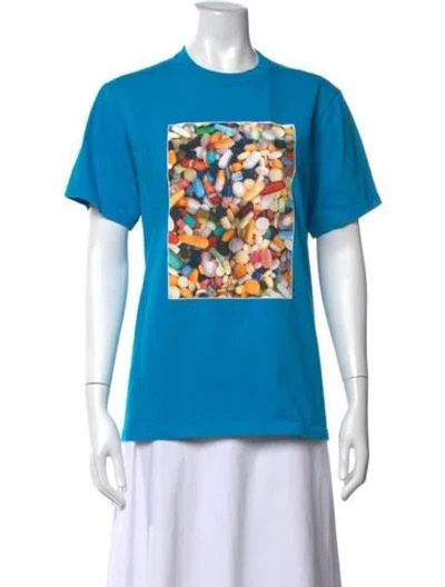 Pre-owned Supreme Graphic Print Crew Neck T-shirt In Blue