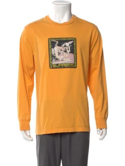 Pre-owned Supreme Graphic Print Crew Neck T-shirt In Brown