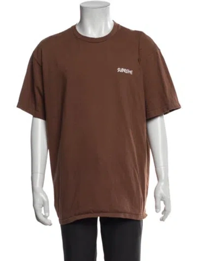 Pre-owned Supreme Graphic Print Crew Neck T-shirt In Brown