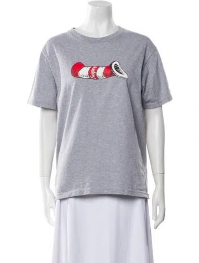 Pre-owned Supreme Graphic Print Crew Neck T-shirt In Gray