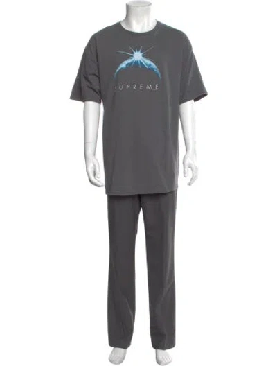 Pre-owned Supreme Graphic Print Crew Neck T-shirt In Gray