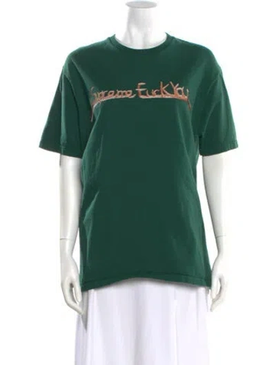 Pre-owned Supreme Graphic Print Crew Neck T-shirt In Green
