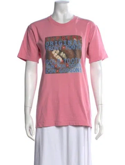 Pre-owned Supreme Graphic Print Crew Neck T-shirt In Pink