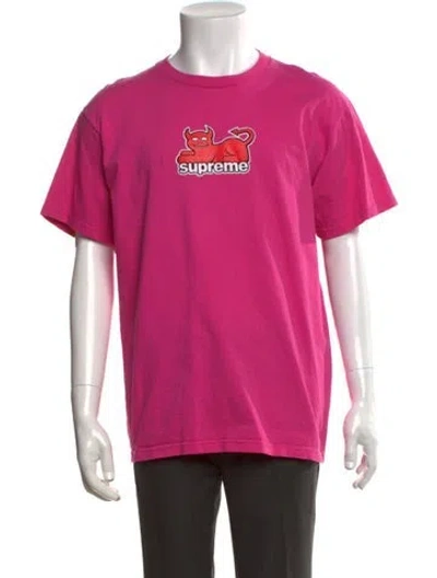 Pre-owned Supreme Graphic Print Crew Neck T-shirt In Pink