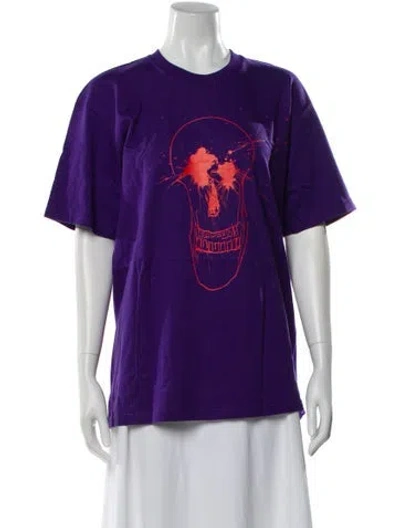 Pre-owned Supreme Graphic Print Crew Neck T-shirt In Purple