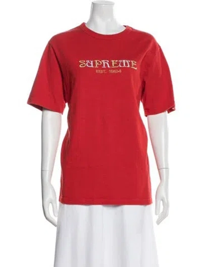 Pre-owned Supreme Graphic Print Crew Neck T-shirt In Red