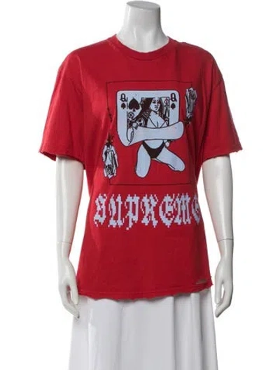 Pre-owned Supreme Graphic Print Crew Neck T-shirt In Red