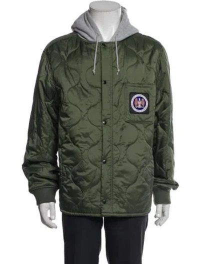 Pre-owned Supreme Graphic Print Puffer Coat In Green