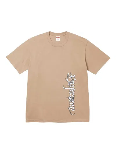 Supreme Graphic-print T-shirt In Brown