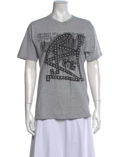 Pre-owned Supreme Graphic Print V-neck T-shirt In Grey