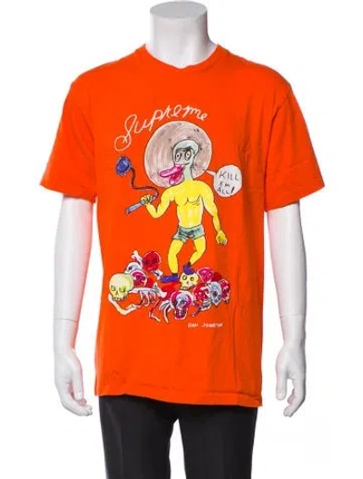 Pre-owned Supreme Graphic Print V-neck T-shirt In Orange