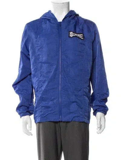 Pre-owned Supreme Graphic Print Windbreaker In Blue