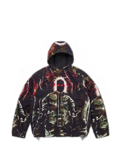 SUPREME GRAPHIC-PRINT RAGLAN JACKET