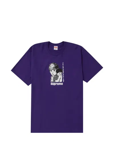Supreme Graphic-print T-shirt In Purple
