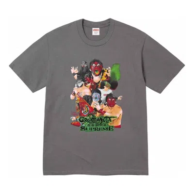 Supreme Great Muta Charcoal T-shirt 'grey' In Gray