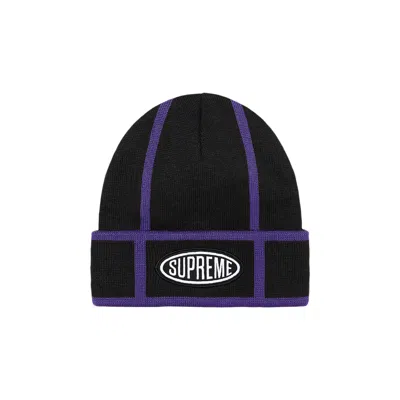 Pre-owned Supreme Grid Beanie 'black'