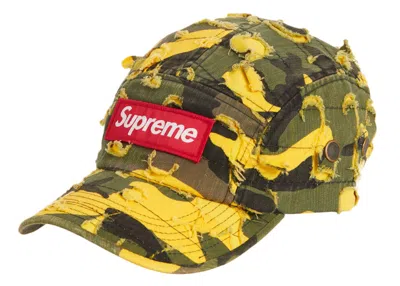 Pre-owned Supreme Griffin Camp Cap In Yellow Camo