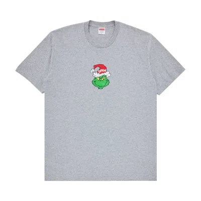 Pre-owned Supreme Grinch Tee 'heather Grey' | Men's Size M In Gray