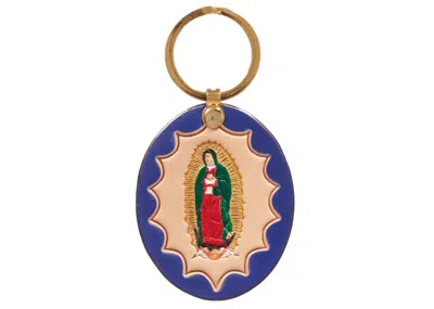 Pre-owned Supreme Guadalupe Leather Keychain In Blue