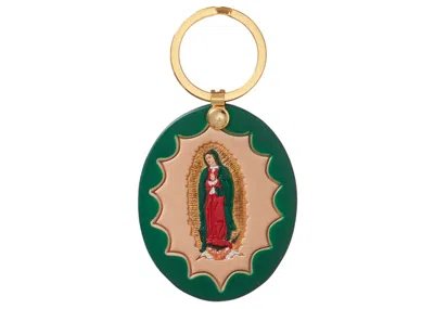 Pre-owned Supreme Guadalupe Leather Keychain In Green