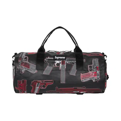 Pre-owned Supreme Guns Embroidered Leather Duffle Bag 'black' | Men's Size Onesize