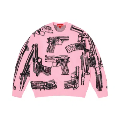 Pre-owned Supreme Guns Sweater 'pink' | Men's Size L