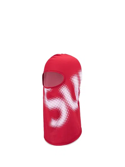 Supreme Halftone-logo Balaclava In Red
