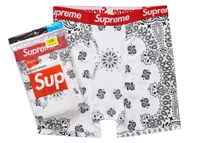 Pre-owned Supreme Hanes Bandana Boxer Briefs (2 Pack) In White
