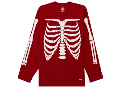 Pre-owned Supreme Hanes Bones Thermal Crew (1 Pack) In Red