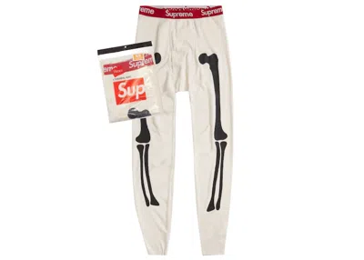 Pre-owned Supreme Hanes Bones Thermal Pant (1 Pack) In Natural