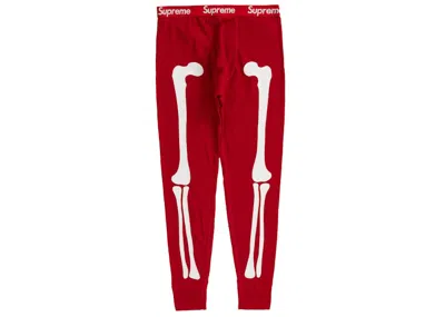 Pre-owned Supreme Hanes Bones Thermal Pant (1 Pack) In Red