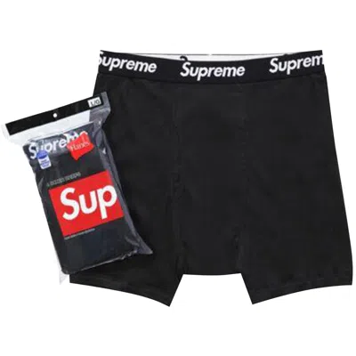 Pre-owned Supreme Hanes Boxer Briefs (4 Pack) 'black'