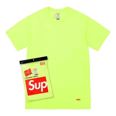 Supreme Hanes Tagless T-shirts (2 Pack) Box Logo Tee 'light Green'