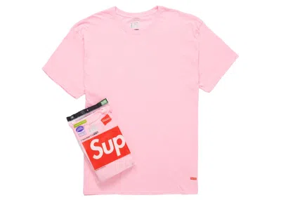 Pre-owned Supreme Hanes Tagless Tee Shirts (2 Pack) In Pink