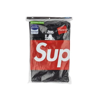 Pre-owned Supreme Hanes Tagless Tee Shirts (3 Pack) In Black
