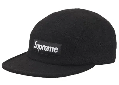 Pre-owned Supreme Harris Tweed Camp Cap In Black
