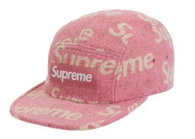 Pre-owned Supreme Harris Tweed Camp Cap In Pink