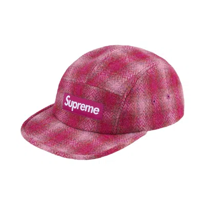 Pre-owned Supreme Harris Tweed Camp Cap 'pink' | Men's Size Onesize
