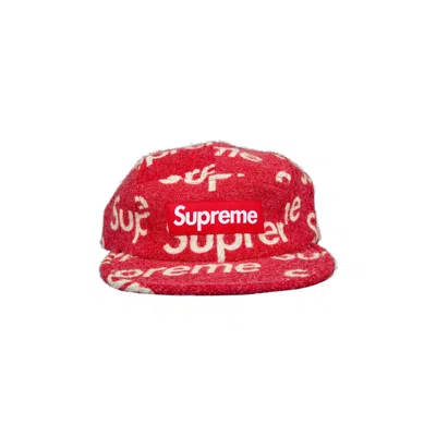 Pre-owned Supreme Harris Tweed Camp Cap 'red'