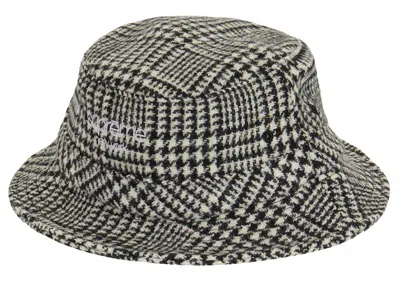 Pre-owned Supreme Harris Tweed Classic Logo Crusher Hat In Black