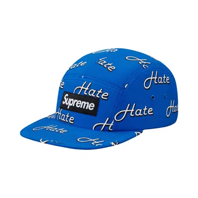 Pre-owned Supreme Hate Camp Cap 'blue' | Men's Size Onesize