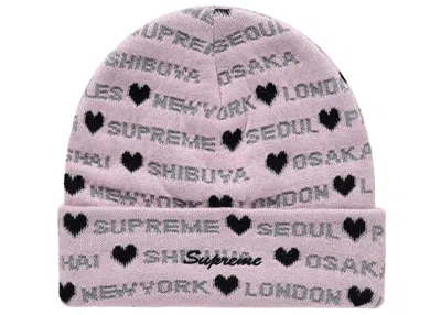 Pre-owned Supreme Hearts Beanie In Pink